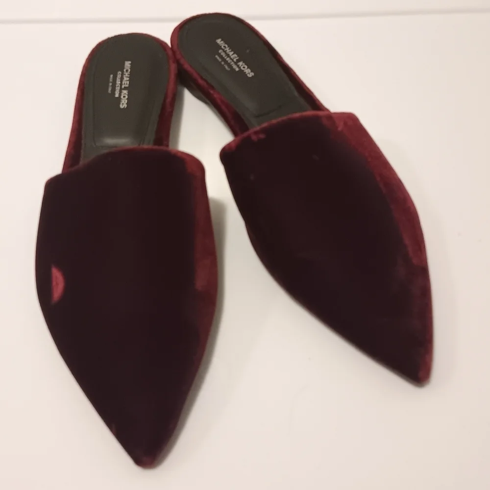 Michael Kors| Velvet Slip On Mule Burgundy Merlot Wine Sz 40/ US 9.5